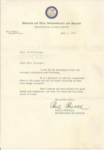 Paul Powell - Corrupt Politician - Typed Letter and Envelope from 1969
