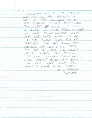 Richard Ramirez handwritten letter and envelope