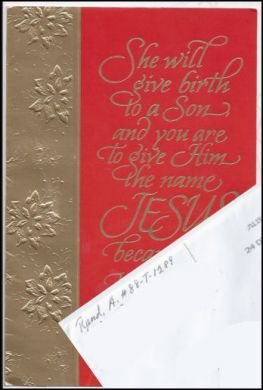 Andre Rand - HANNIBAL LECTER OF STATEN ISLAND - Christmas card and envelope