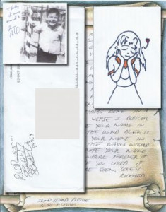 Richard Ramirez handwritten letter and envelope + drawing and signed print out