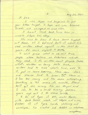 Jim Ruzicka three page handwritten letter (DISCOUNTED NO ENVELOPE)