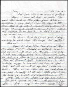 Sean Richard Sellers handwritten letter 1998 *Bob Larson content*