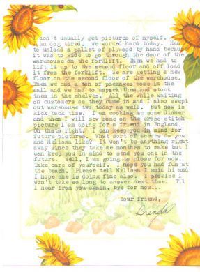 Brenda Spencer two page typed letter signed