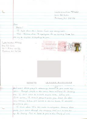 Luke Woodham handwritten letter