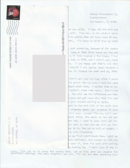Wesley Shermantine - SPEED FREAK KILLER - Typed Letter and Envelope
